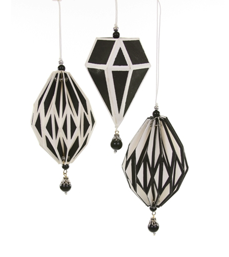 Black and White Geometric Paper Ornament by Cody Foster - Modern Home Decor for Christmas Tree, Wall Art & Gift Wrapping | Holiday Party & Wedding Decoration