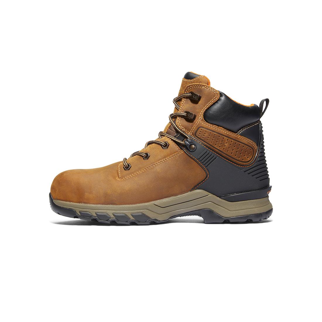 Hypercharge 6 Inch Waterproof Nano Toe Work Boots for Men - Slip Resistant Safety Shoes with Electrical Hazard Protection - Ideal for Construction, Warehouse & Outdoor Work (Brown)