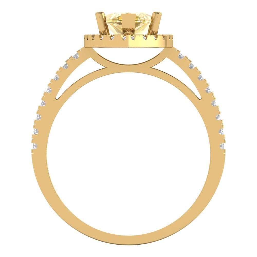 2.38ct Marquise Citrine Ring 18K Gold for Engagement & Wedding