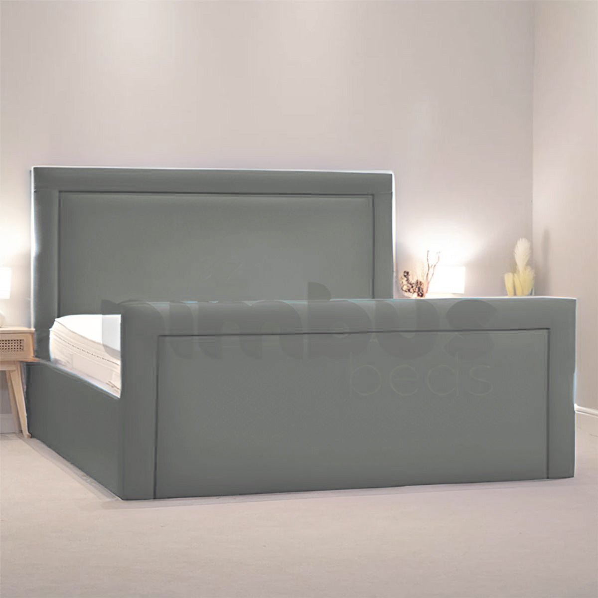 Charlie Bed Frame - Queen Size Wooden Platform Bed with Headboard - Modern & Sturdy Design for Bedroom, Guest Room, or Dorm