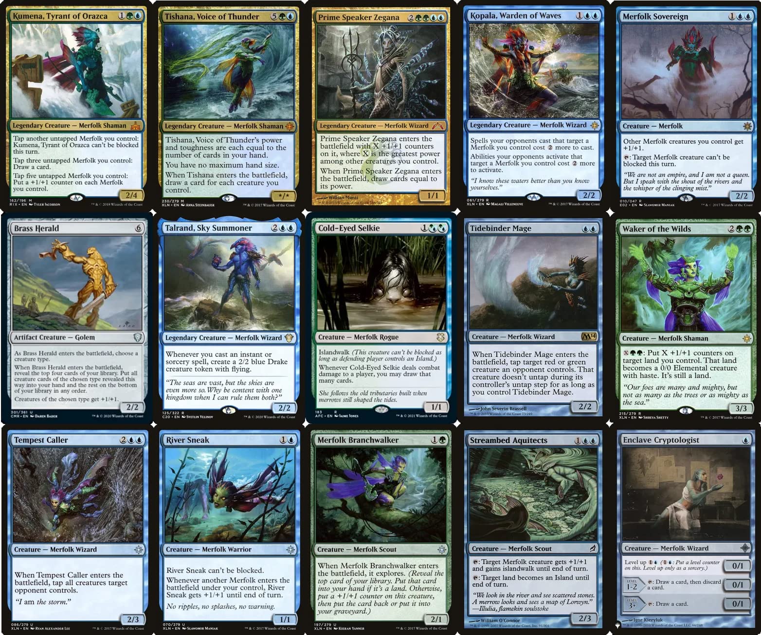 Premium Custom Built Blue/Green Merfolk Commander Deck - 100 Card MTG EDH Deck for Competitive Play & Casual Gaming