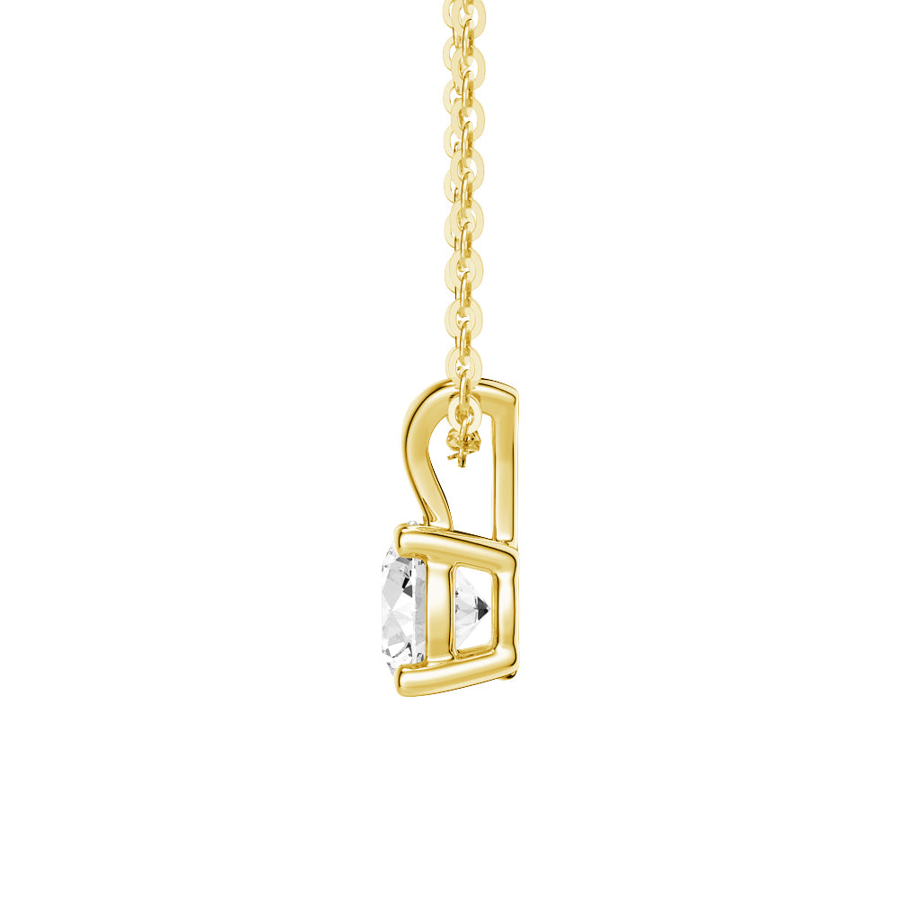 1 CT Round Moissanite Solitaire V-Bale Pendant Necklace - Elegant Jewelry Gift for Women, Perfect for Weddings, Anniversaries & Special Occasions
