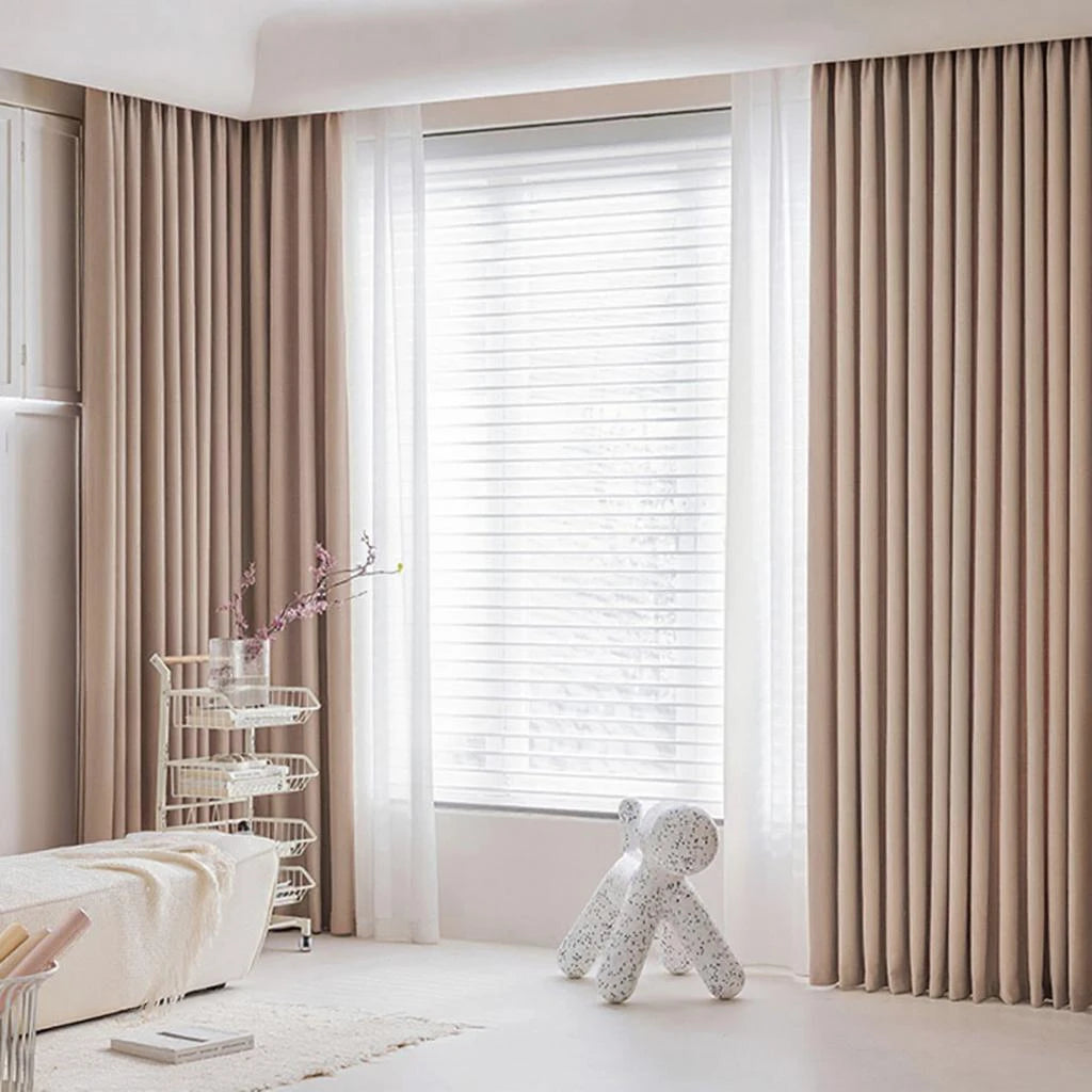 Premium Hazel Chenille Waffle Weave Blackout Soundproof Curtains - Thermal Insulated Custom Window Treatments for Bedroom, Living Room & Home Theater