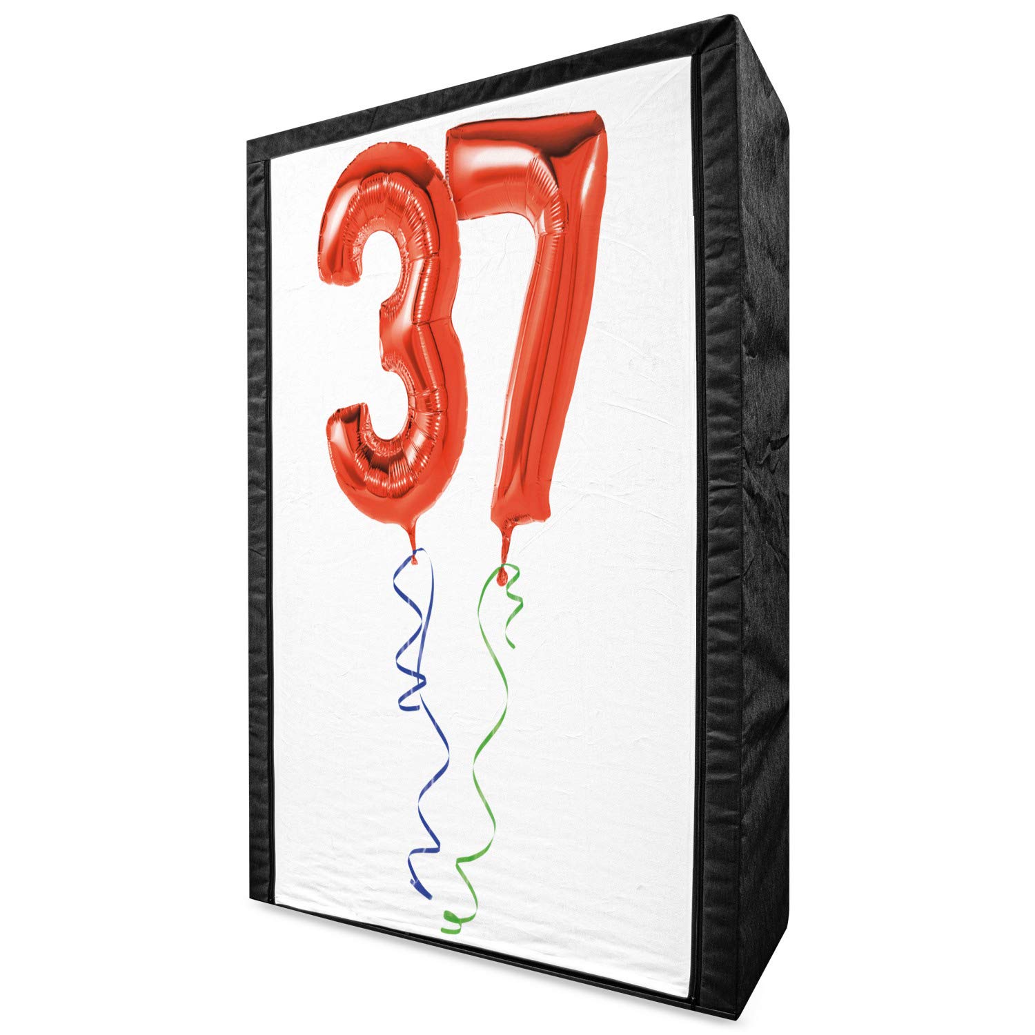 Ambesonne 37th Birthday Fabric Wardrobe - Portable Clothing Organizer with Shelves, 42.5