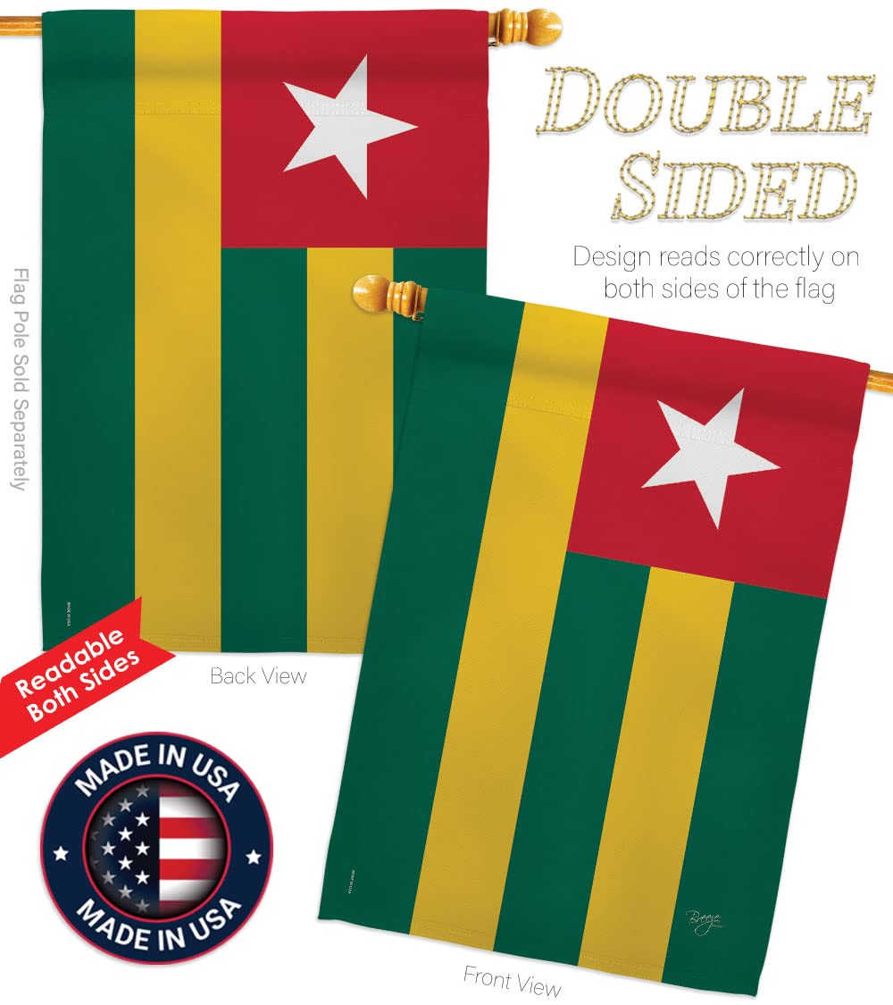Breeze Decor Togo Nationality House Flag Set 28x40