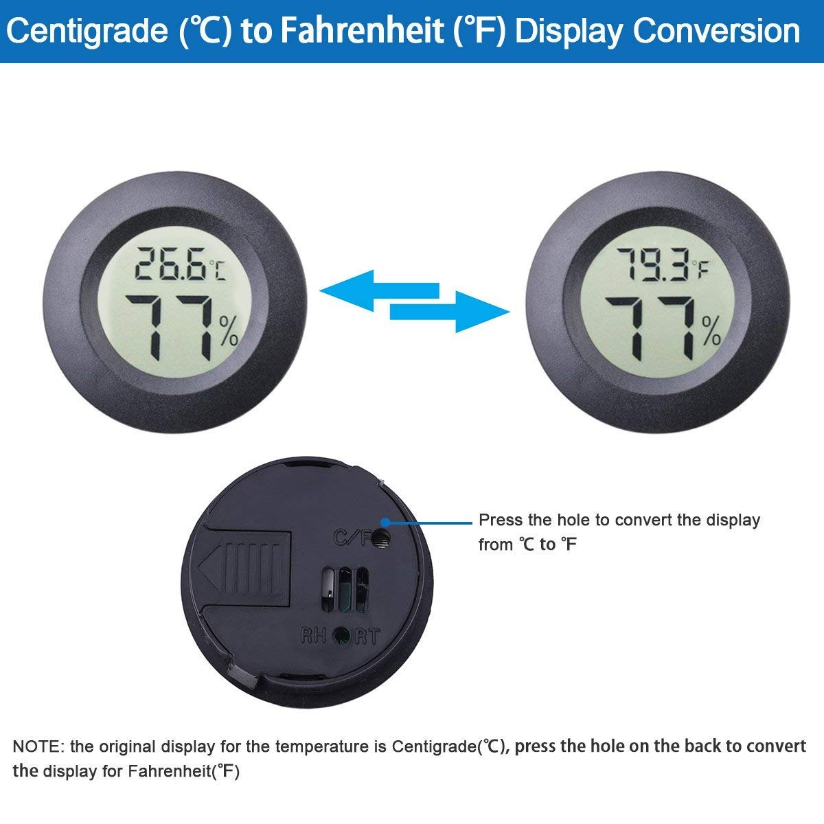 4-Pack Mini Digital Hygrometer Thermometer - LCD Indoor Humidity & Temperature Monitor for Home, Car, Greenhouse - Fahrenheit/Celsius Display - Ideal for Humidors, Baby Rooms, Humidifiers