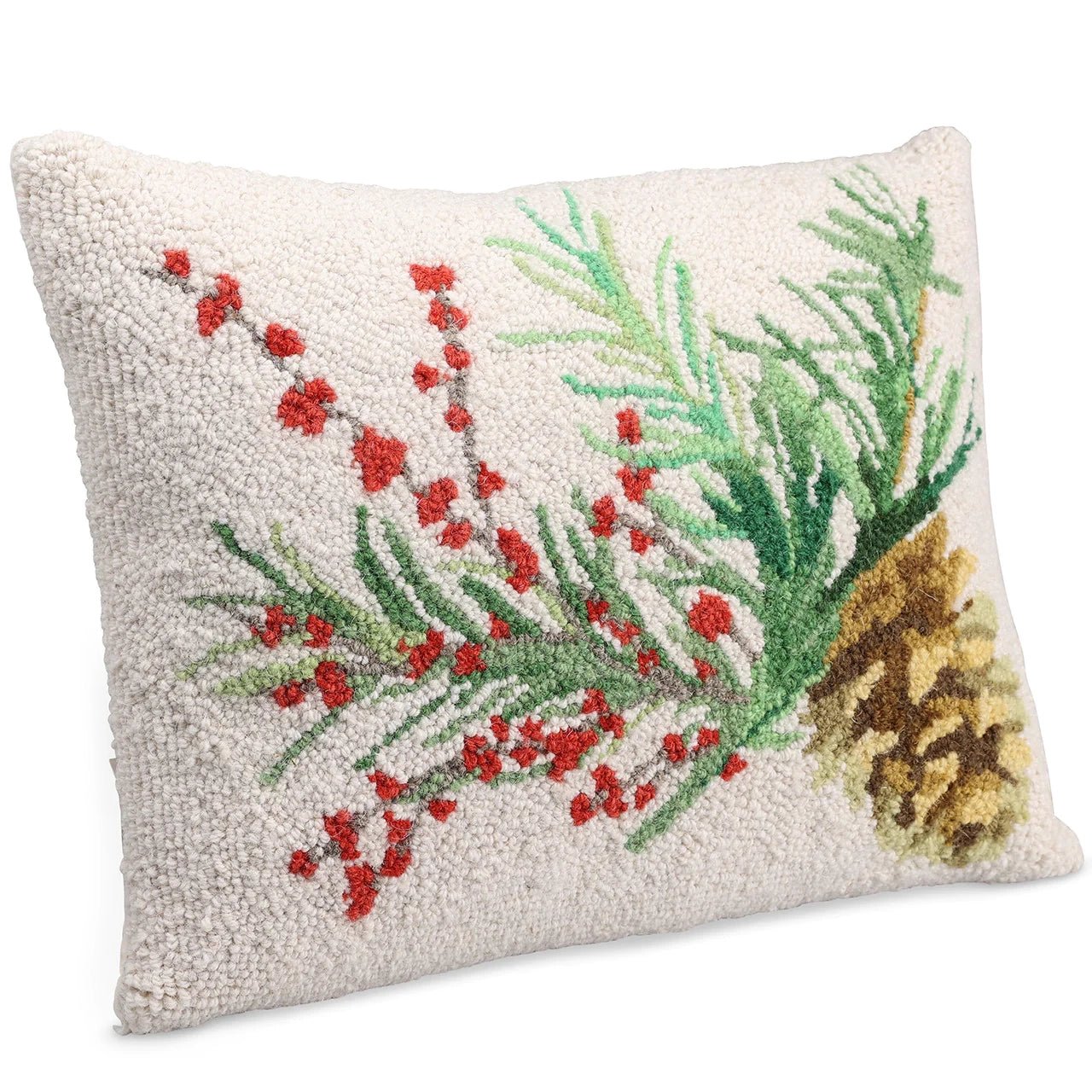Monticello Hooked Pinecone Pillow - Soft Decorative Throw Pillow for Couch, Bed & Home Decor - Cozy Farmhouse Style Accent for Living Room, Bedroom & Dorm