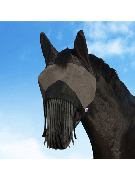 KM Elite Combat Fly Mask for Horses - Durable UV Protection Fly Veil for Riding, Training & Show - Perfect for Equestrian Sports & Outdoor Activities