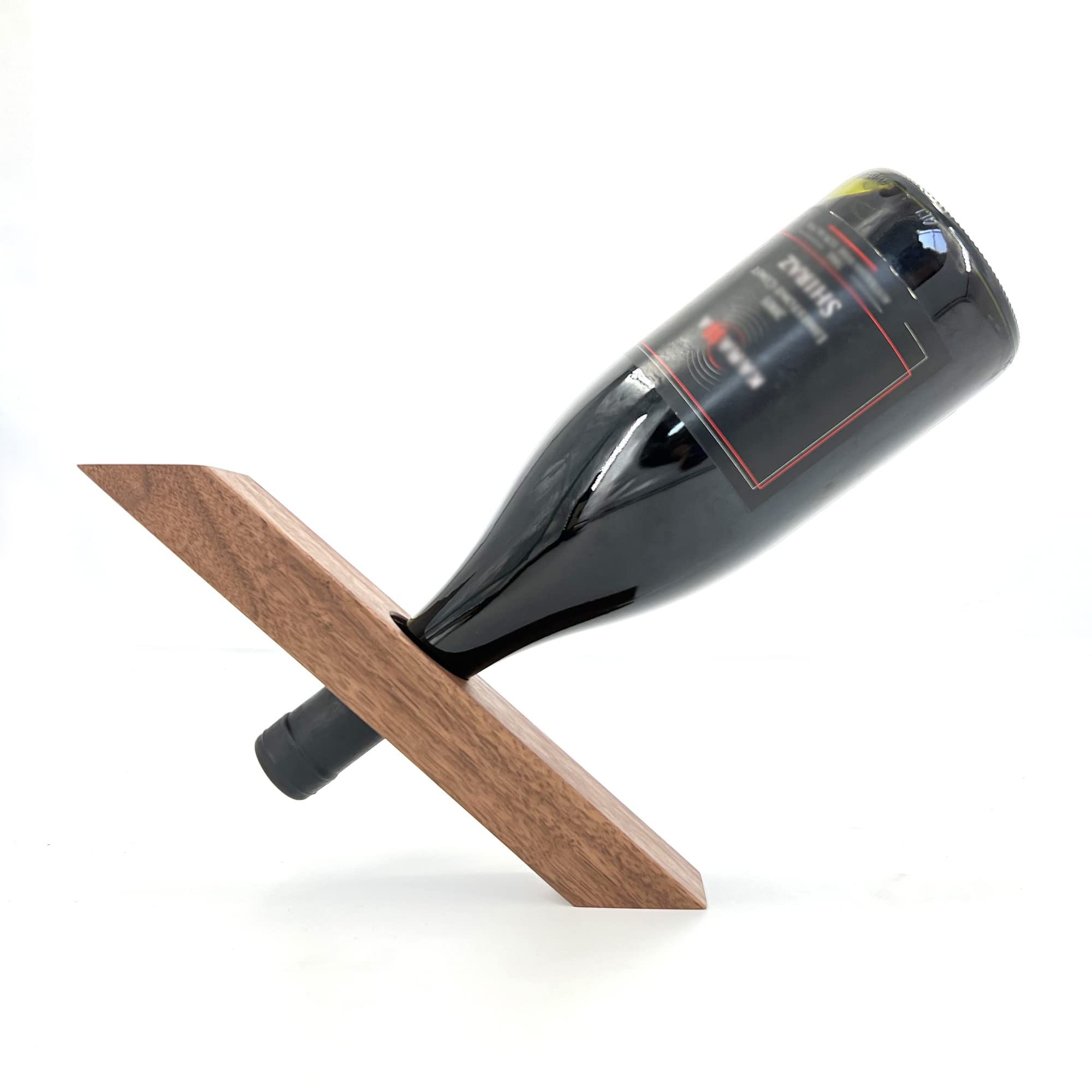 Rustic Wooden Countertop Wine Rack - Tabletop Wine Bottle Holder for Home Decor, Kitchen Storage & Bar Accessories - Perfect for Pantry Cabinet, Dining Room & Gift Giving