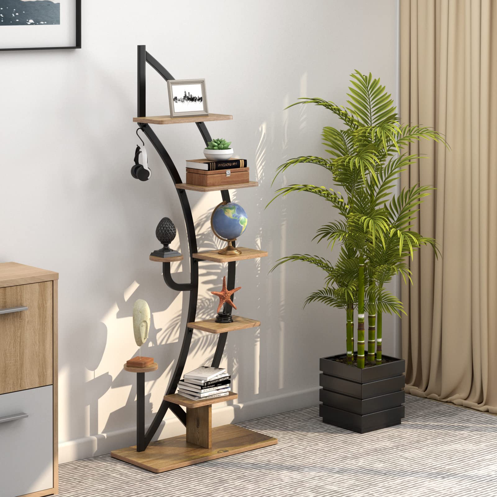 Giantex 6-Tier Half Moon Metal Plant Stand Indoor, 61