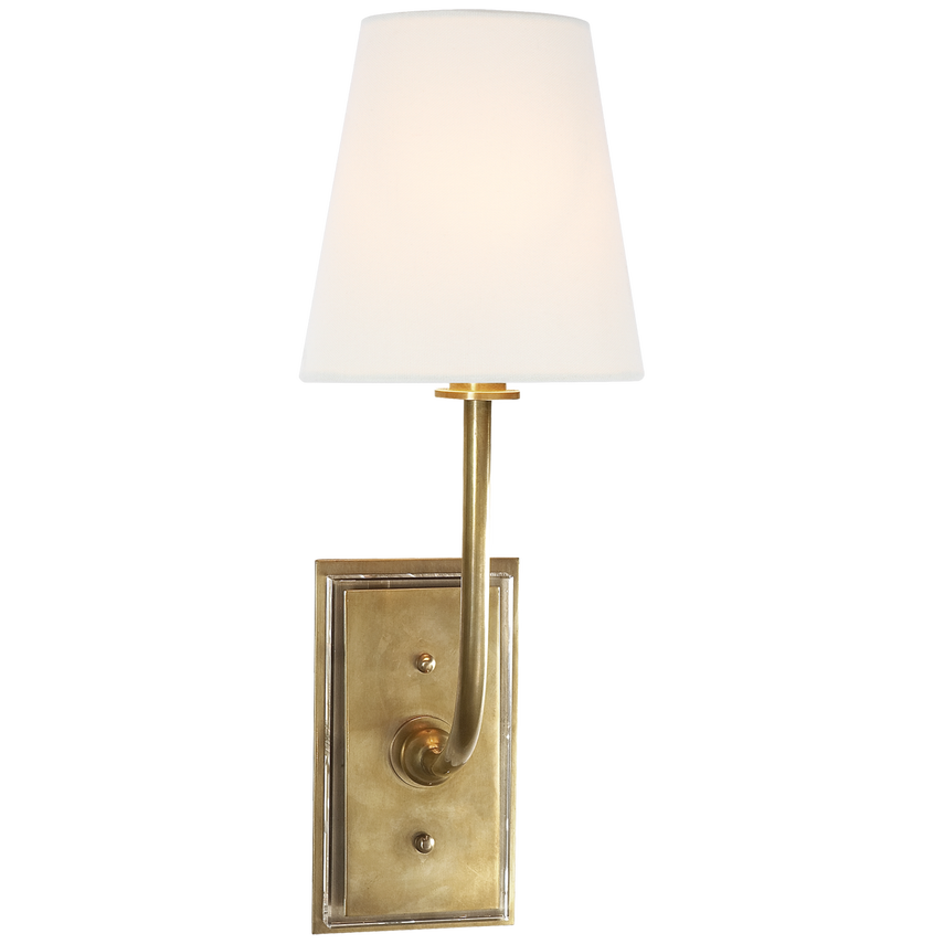 Hulton Wall Sconce Light Fixture - Vintage Style Brass Finish - Perfect for Bedroom, Living Room, and Hallway Lighting Decor