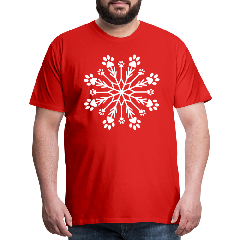 Premium Paw Snowflake Graphic T-Shirt for Men & Women - Soft Cotton Casual Tee for Winter Holidays, Christmas, and Pet Lovers