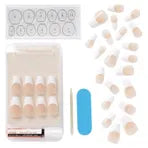 Kiss Salon Acrylic French Nails Medium Coffin KSA16C 29g - False Nails for Women, Medium Length Coffin Shape Press On Nails with French Tip Design, Perfect for Parties, Weddings & Special Occasions