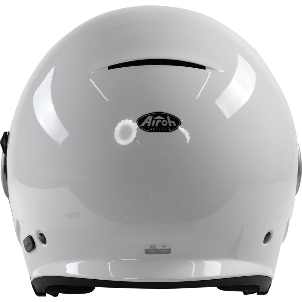 Airoh Helios Jet Motorcycle Helmet Gloss White - Lightweight & DOT Approved for Street Riding & Urban Commuting
