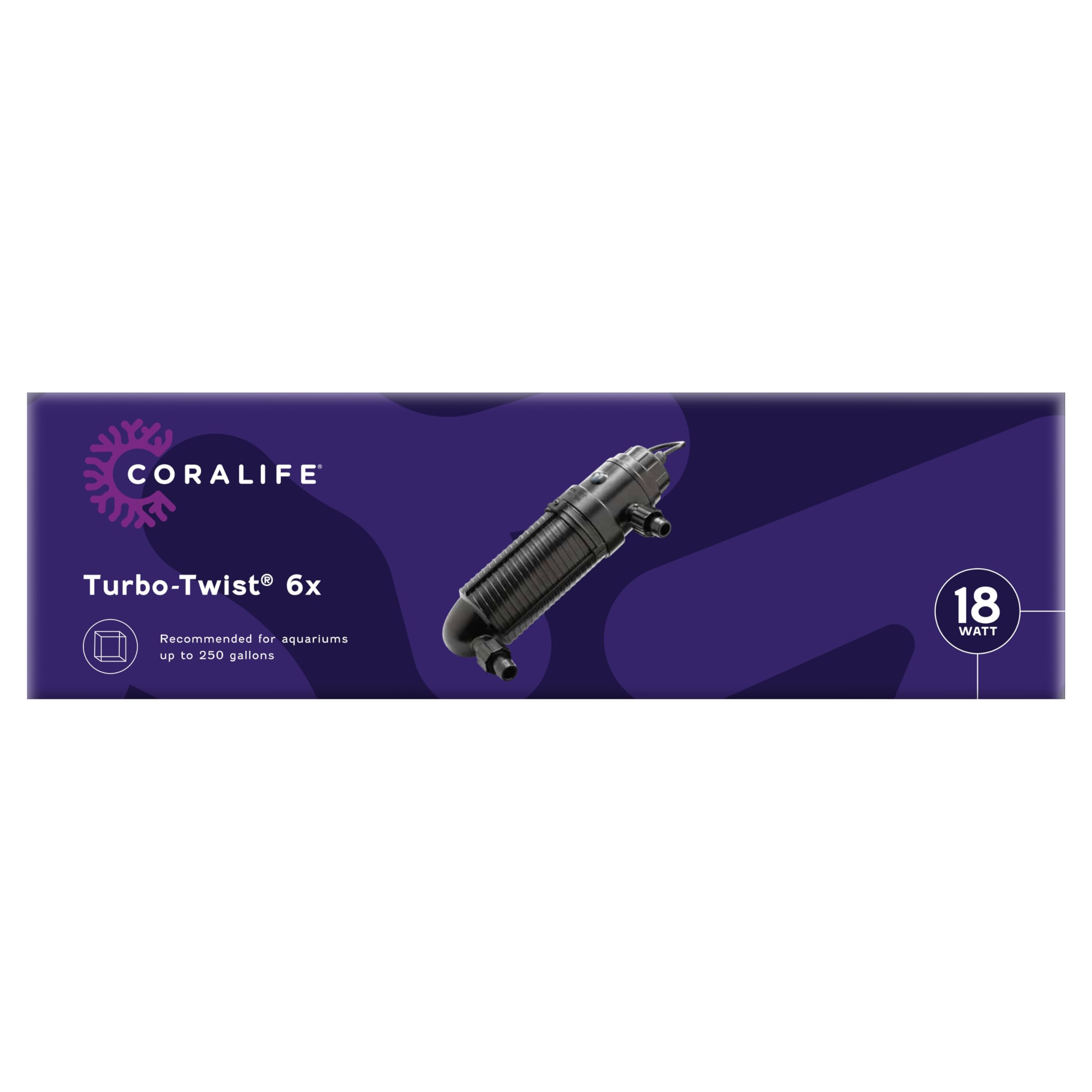 Coralife Turbo-Twist 6X UV Sterilizer for Saltwater Aquariums up to 250 Gallons - Marine Fish Tank Water Purifier for Reef & Coral Tanks | Eliminates Algae, Bacteria & Parasites