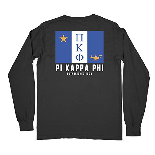 Pi Kappa Phi Fraternity Flag Comfort Colors Long Sleeve Shirt - Greek Life Apparel for College Events, Brotherhood Gatherings & Campus Pride