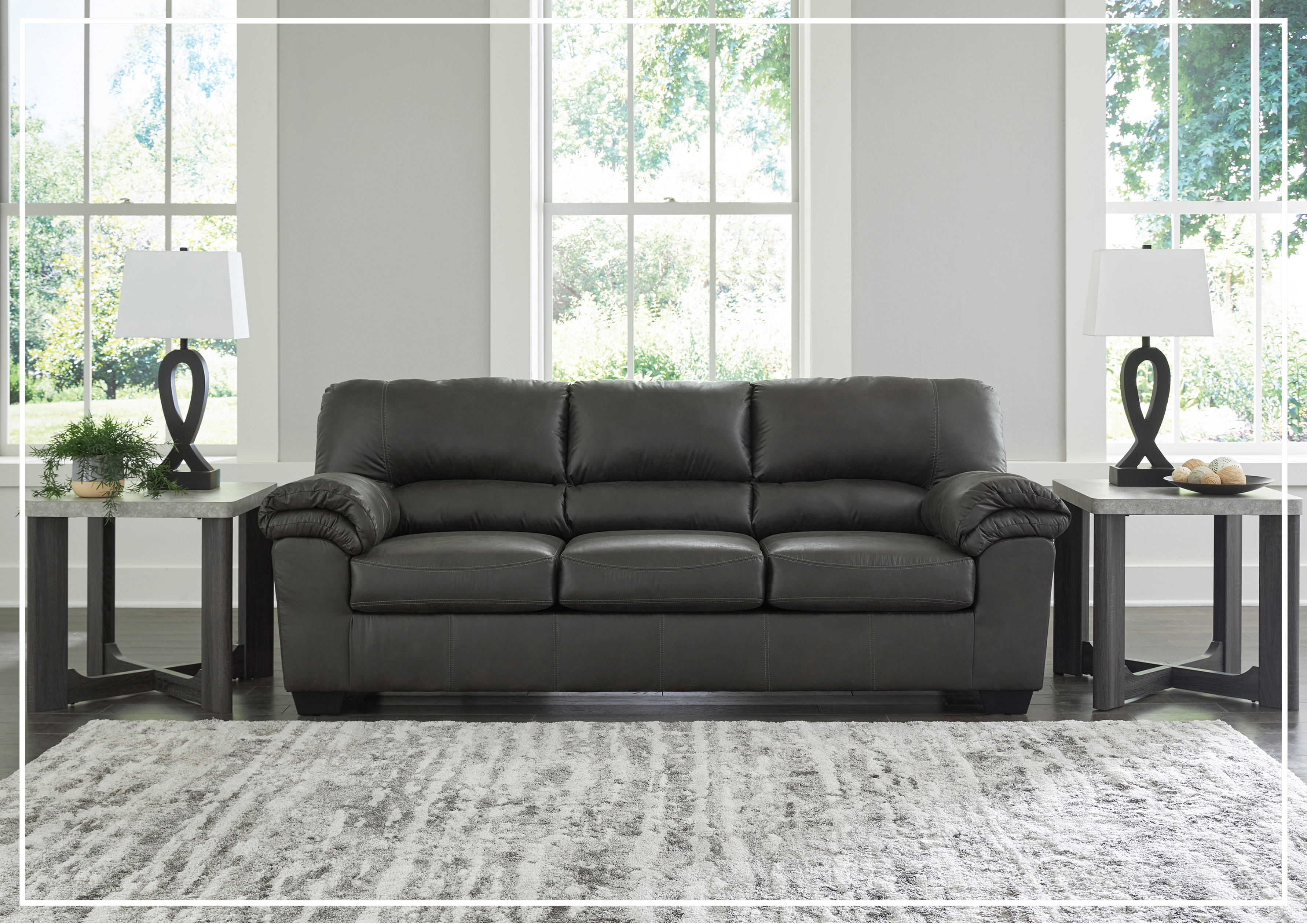 Gio Italia Bradford 3-Seater Faux Leather Sofa - Modern Living Room Furniture for Small Spaces, Comfortable PU Leather Couch for Apartments, Dorms & Home Offices