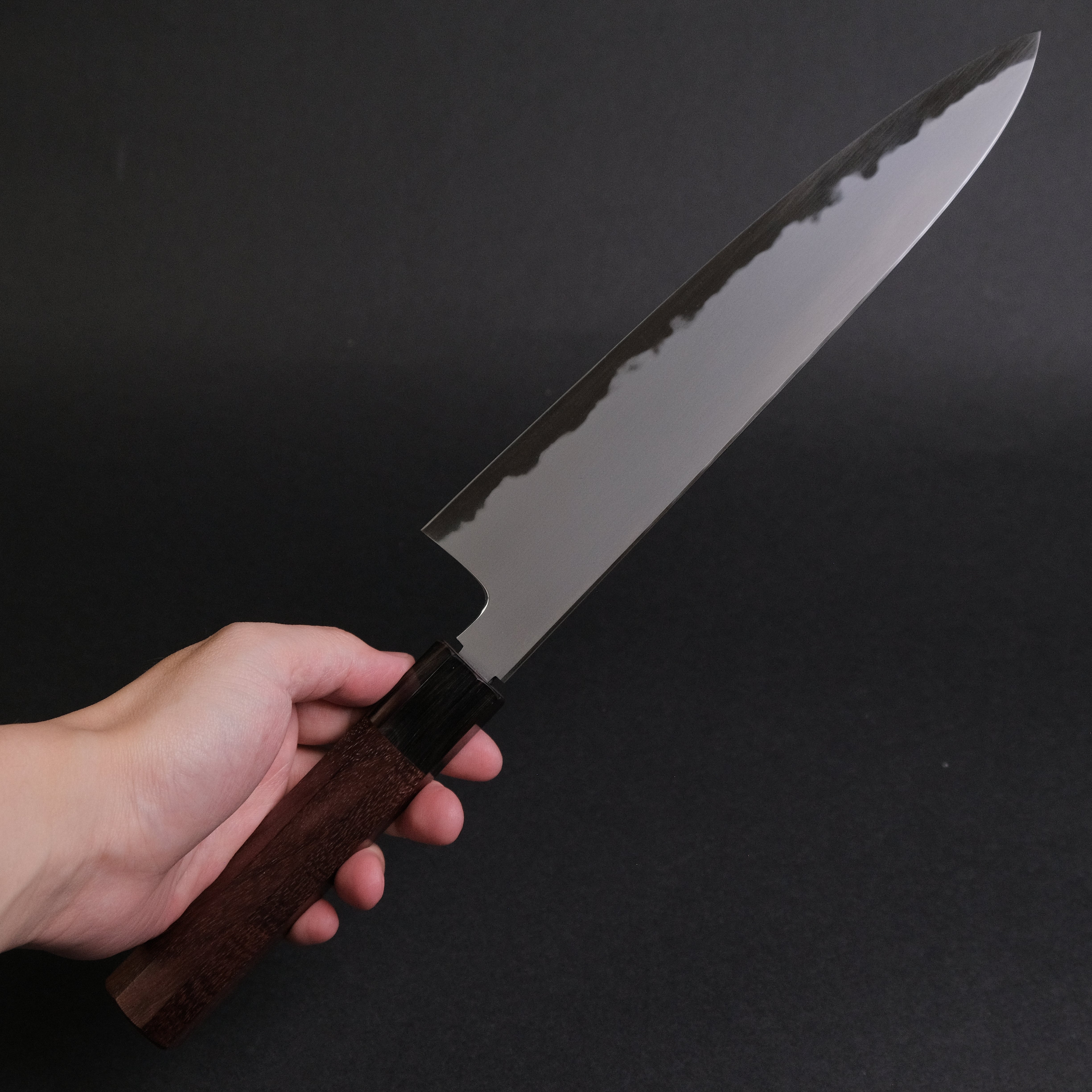 Premium Tetsujin Blue #2 Kasumi Gyuto 240mm Japanese Chef Knife with Taihei Rosewood Handle - Perfect for Sushi, Meat Slicing & Professional Kitchen Use