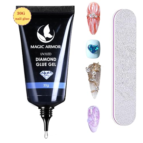 UV Nail Rhinestone Glue Gel 30g - Super Strong Adhesive for Press On Nails & Jewelry Decoration
