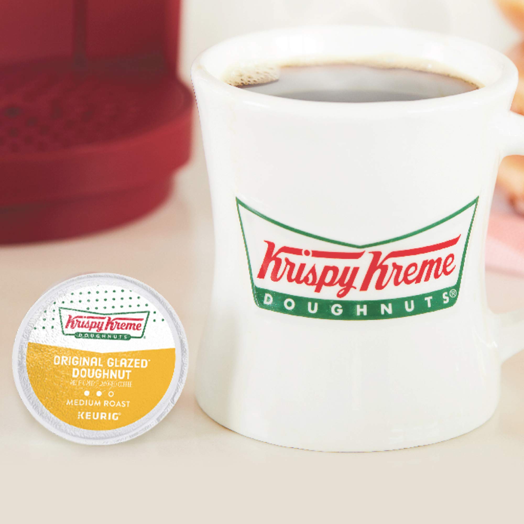 Krispy Kreme Original Glazed Doughnut Flavored Medium Roast Coffee Pods - 72 Count Keurig K-Cup Compatible | Perfect for Breakfast, Office Break & Coffee Lovers