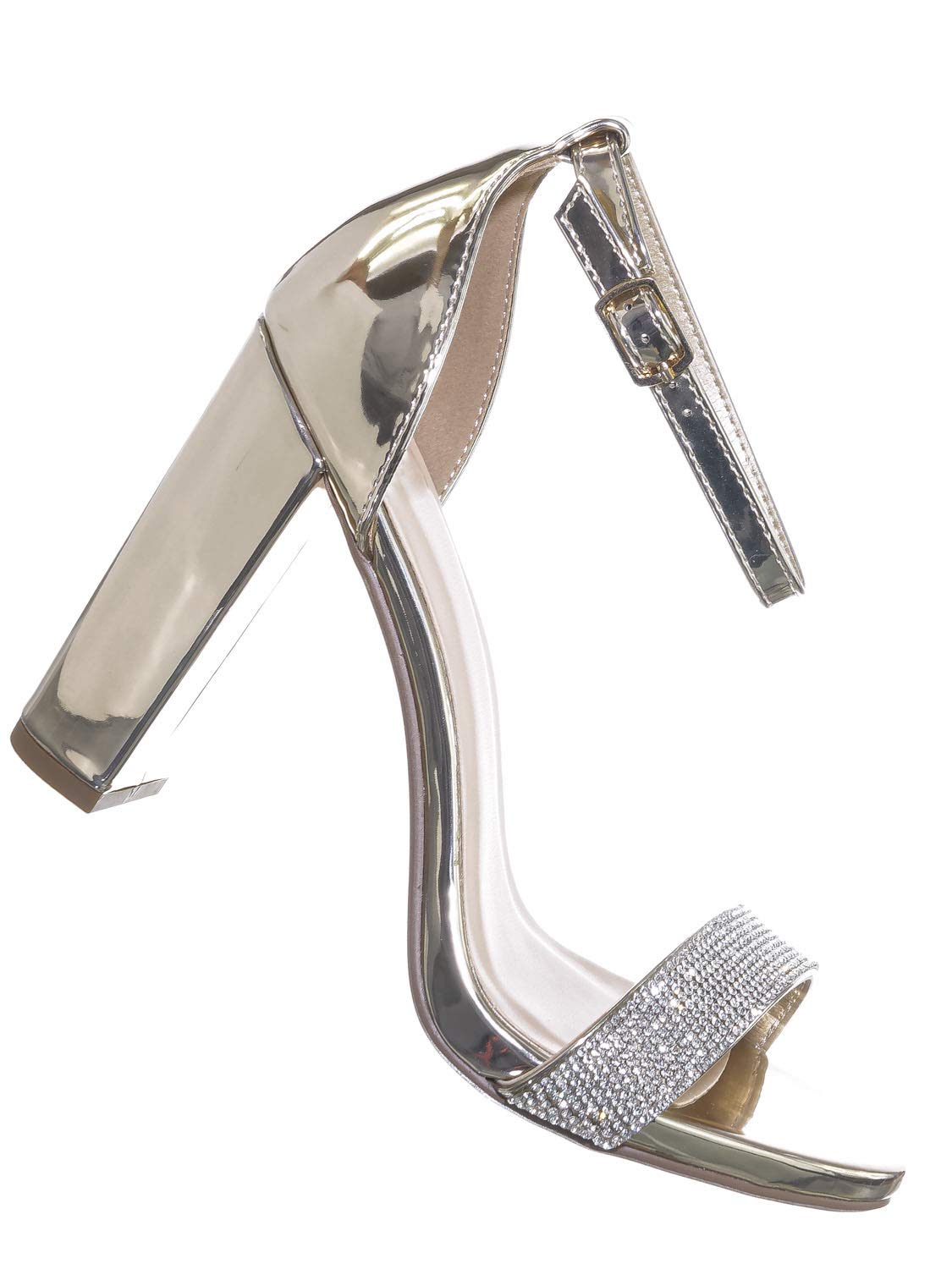 Stylish Laser Women's Embellished Open Toe Ankle Strap Heels - Elegant High Heel Sandals for Parties, Weddings & Evening Events