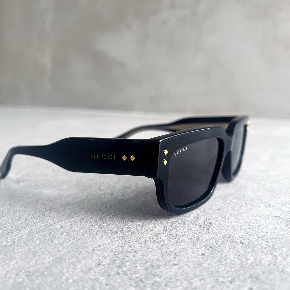 GG1218S Acetate Rectangular Sunglasses for Women & Men - Classic Black Frame UV Protection - Perfect for Driving, Beach & Outdoor Activities