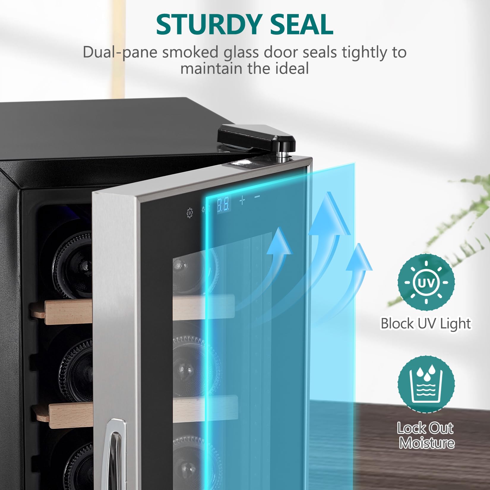 Towallmark 18 Bottle Compressor Wine Cooler - Adjustable Temperature Freestanding Beverage Refrigerator for Red Wine, White Wine, Champagne, Beer & Soda | Perfect for Home Bar, Kitchen, Dining Room & Entertaining