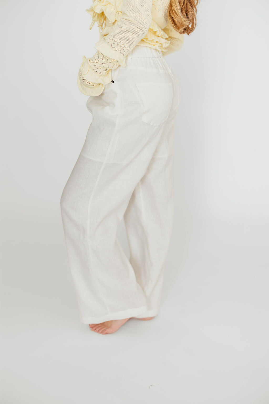 Jeanette 100% Linen Pants for Women - Breathable White Linen Trousers | Perfect for Summer, Beach & Casual Wear