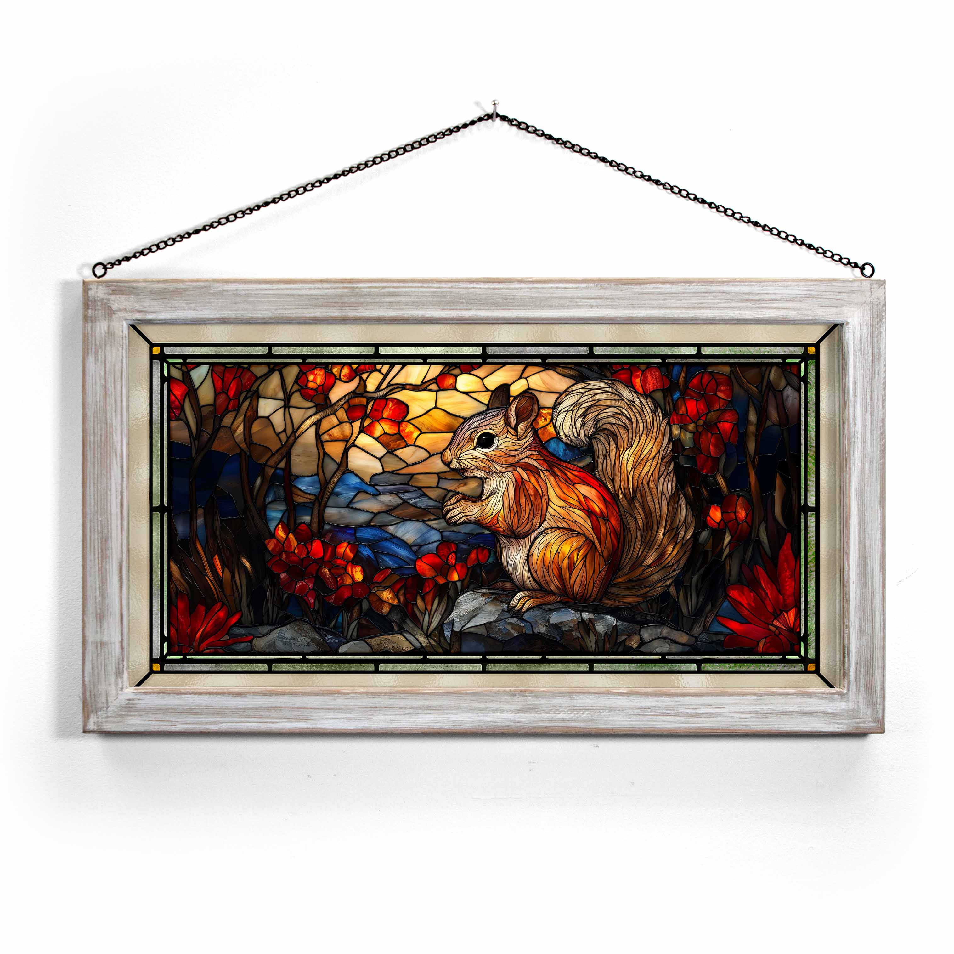 Dusk's Acrobat 13x23 Stained Glass Art Panel - Handcrafted Gothic Window Decor for Home, Church & Wedding Venue Decorations