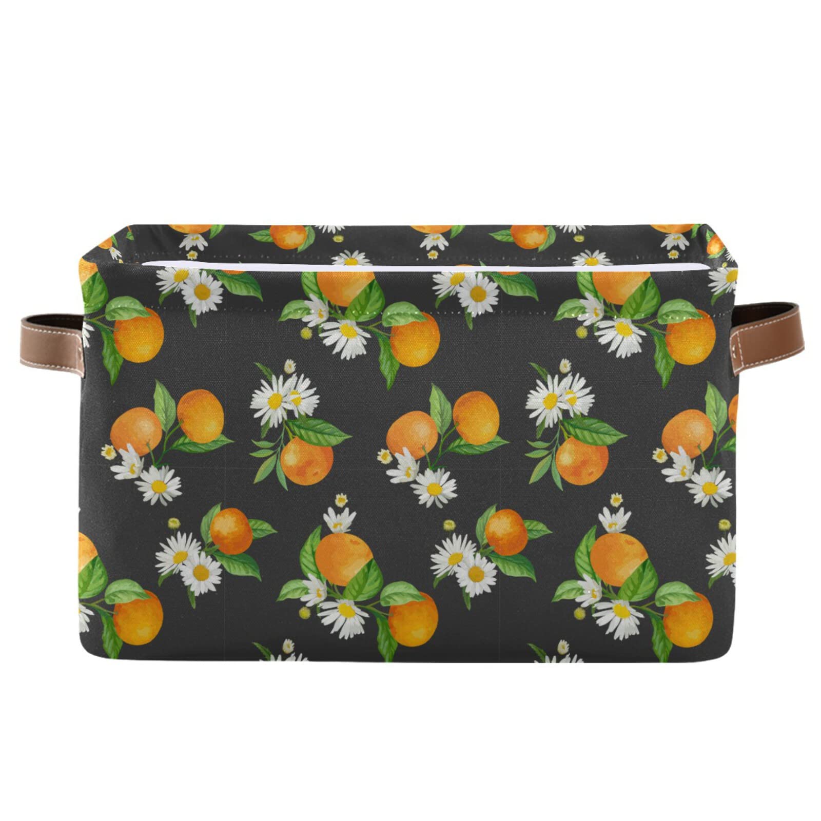 Floral Mandarin Storage Basket - Foldable Organizer for Shelves & Closet | Summer Decor