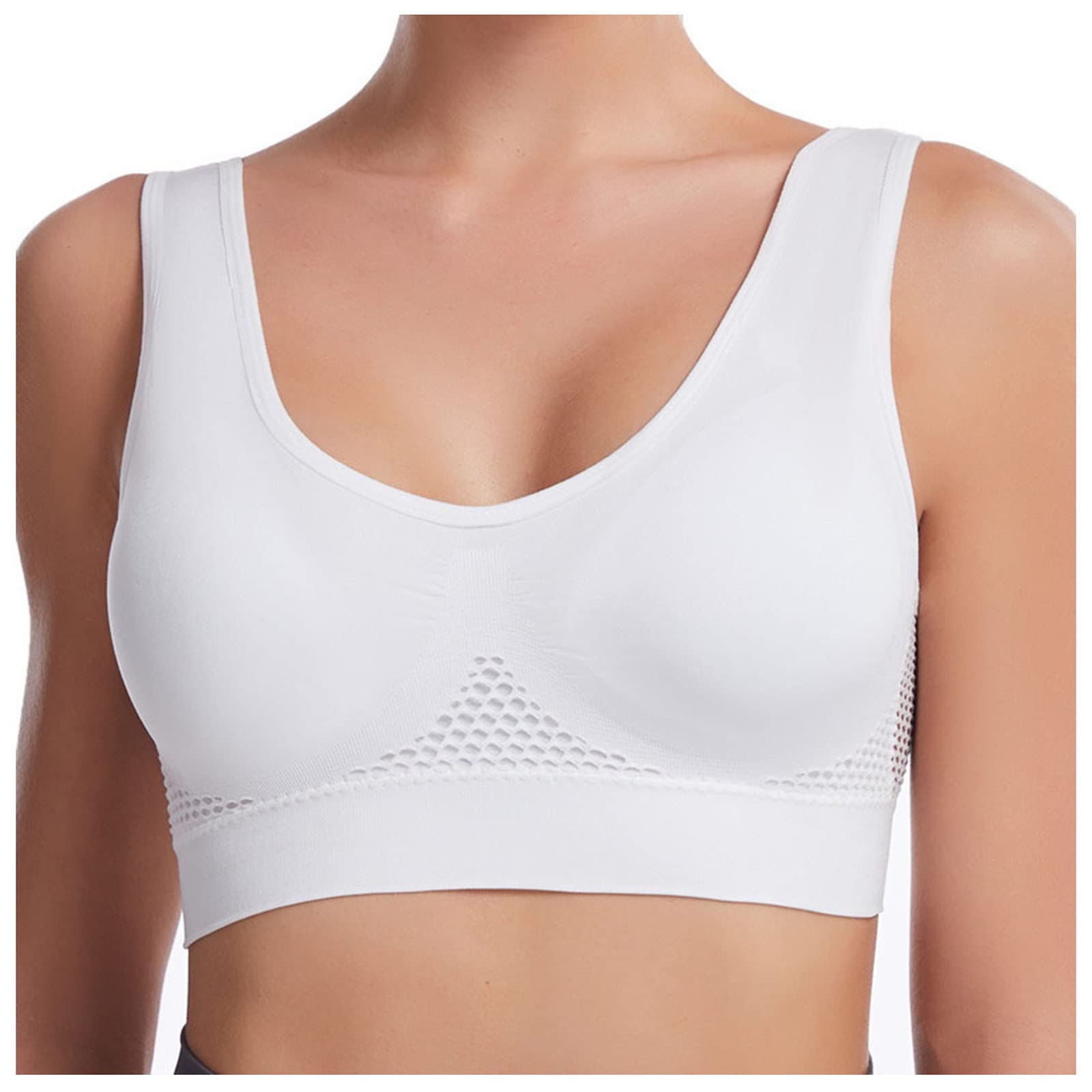 2024 Women's High Support Sports Bra - Wire-Free Shockproof Yoga Running Bra with Breathable Mesh for Large Size - Perfect for Gym, Workouts & Active Lifestyles