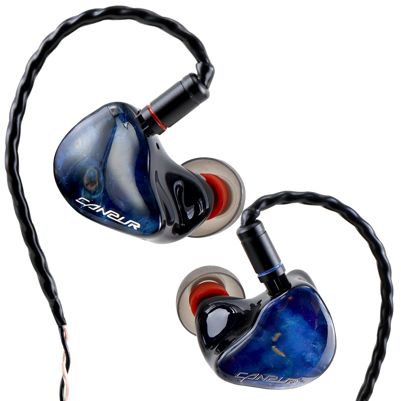 **JF1 Wired In-Ear Monitor Earphones for Drummers & Musicians - 1 Dynamic Driver (DD) Hi-Res Audiophile IEM Earbuds, Resin Shell (Blue) - Perfect for Live Performances, Studio Recording & Critical Listening**