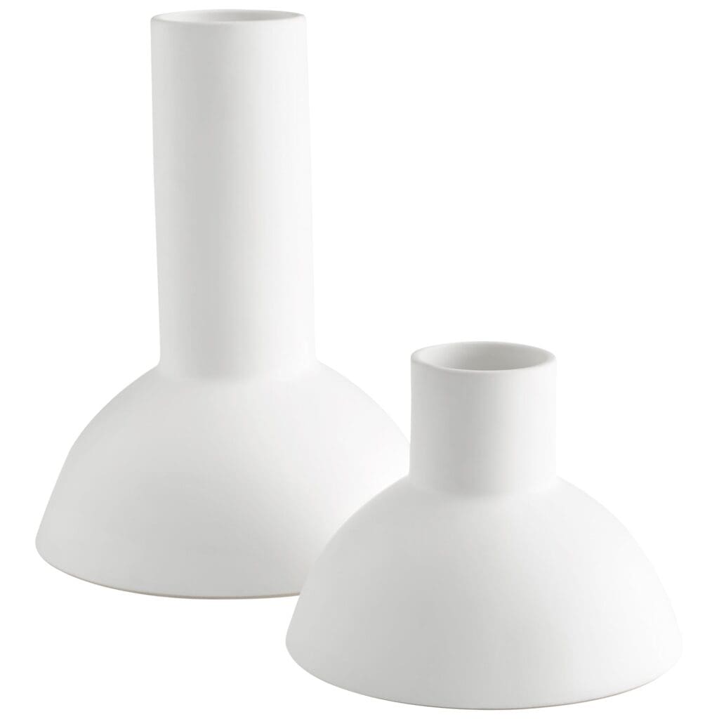 Cyan Design 10827 Purezza Vase - White Medium Size Glass Flower Vase for Home Decor, Wedding Centerpieces & Tabletop Arrangements