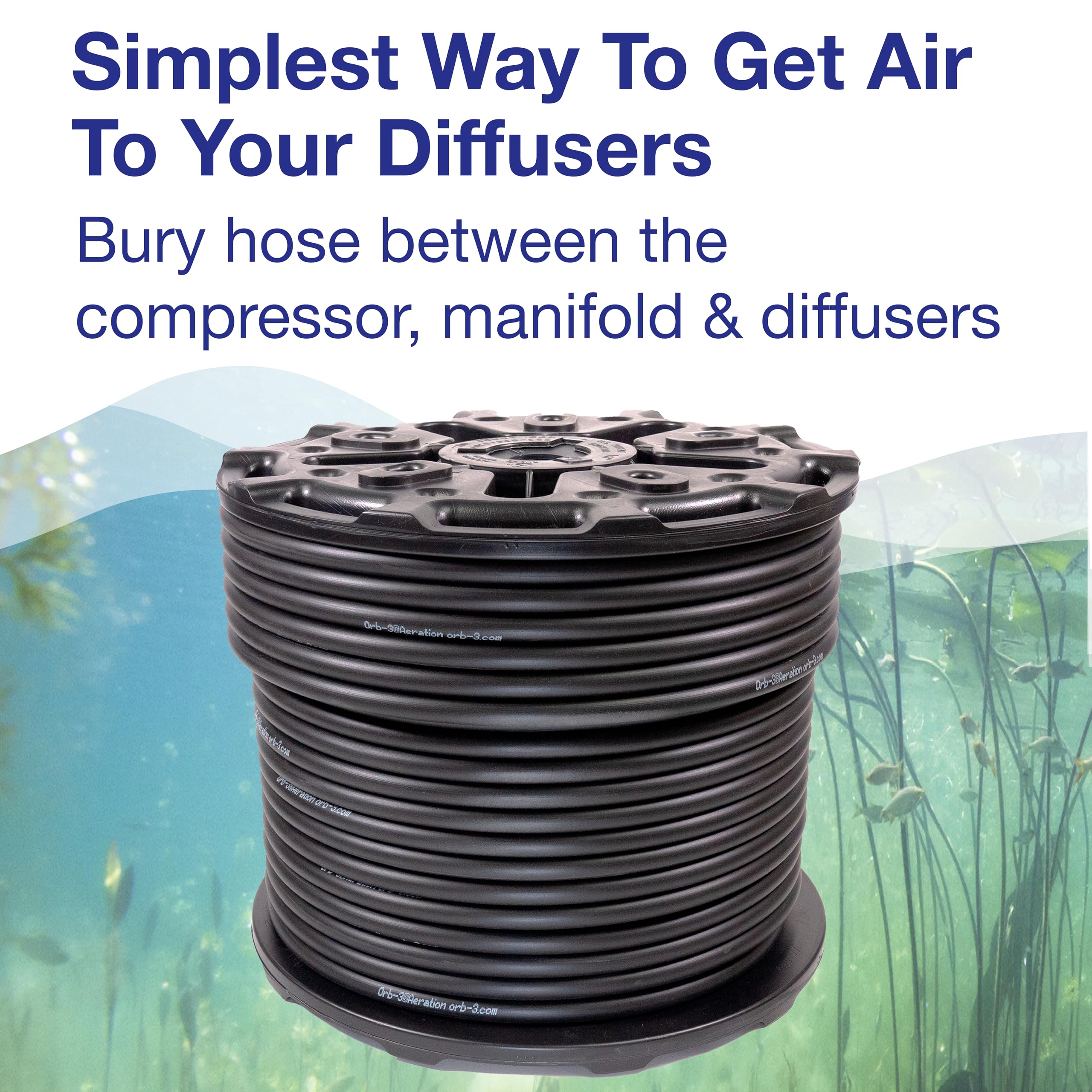 MixAirTech 3/8-inch ID x 100ft Self-Sinking Aeration Hose for Pond, Aquarium & Hydroponics - Durable Oxygenation Tubing for Water Aeration Systems