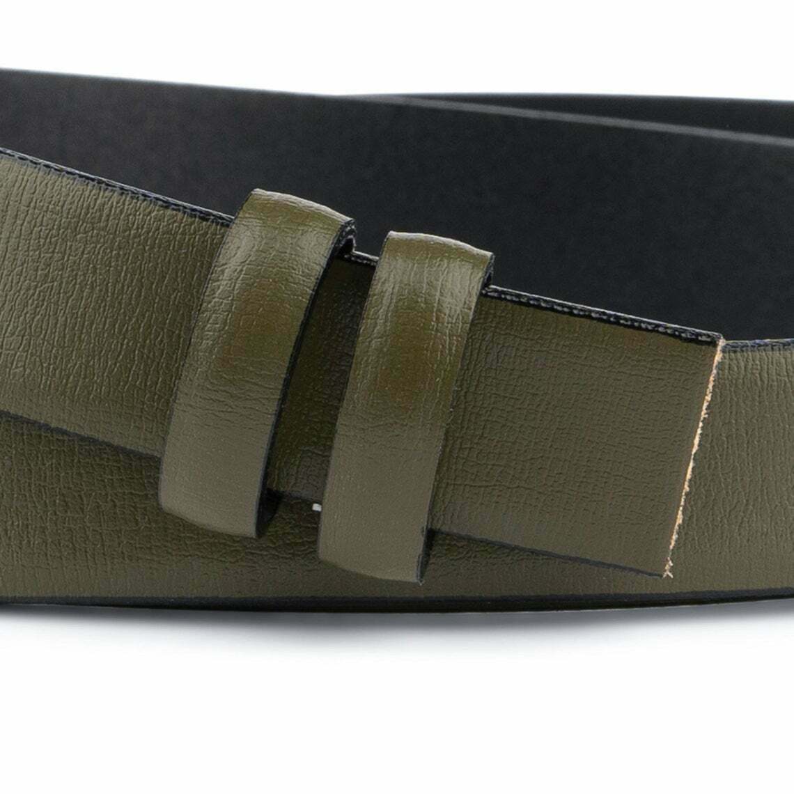 1 Inch Olive Green Belt Strap No Buckle for Cartier 25 Buckles - Adjustable Women's Fashion Belt for Jeans, Dresses & Casual Outfits