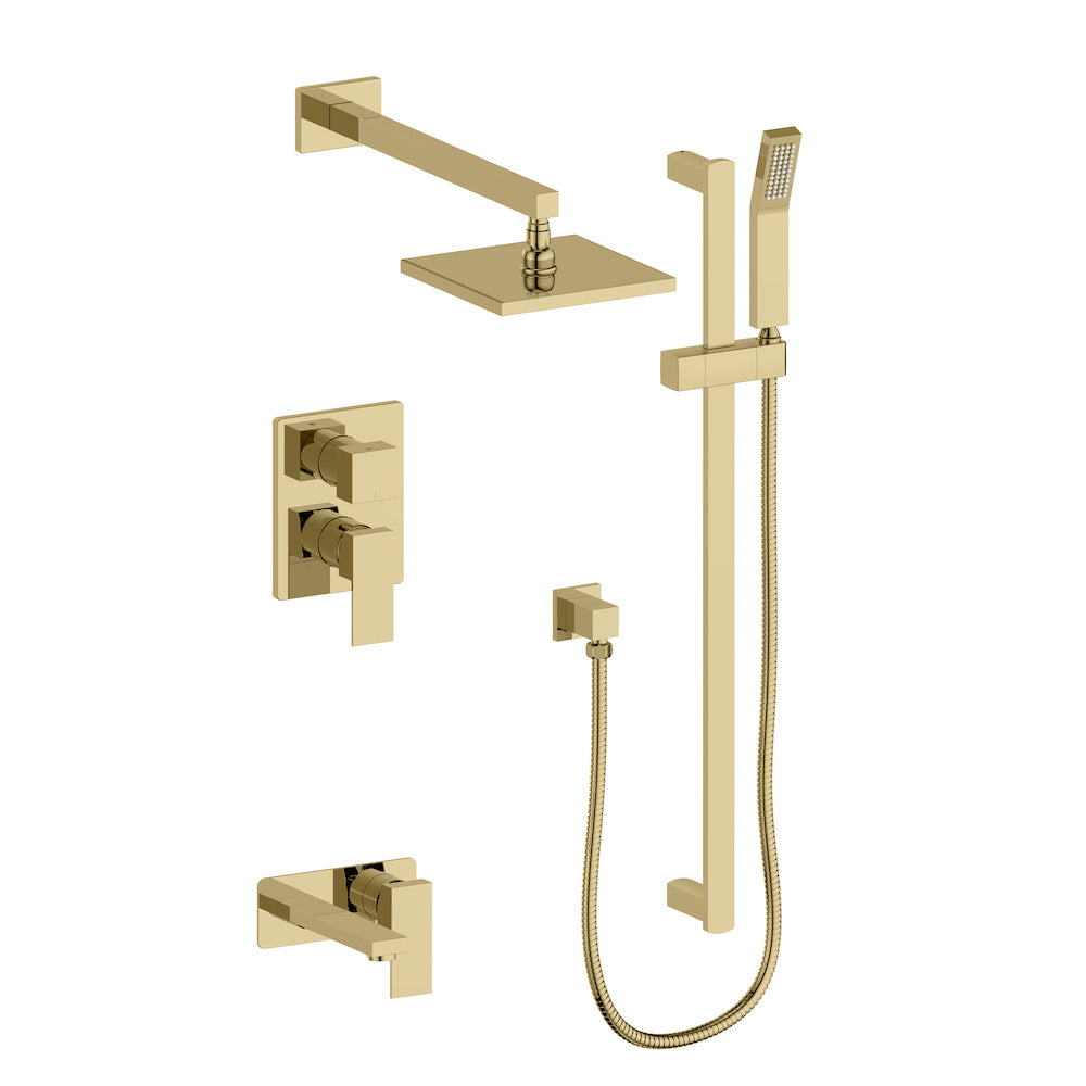 ZLINE Bliss Rainfall Shower System in Polished Gold - Luxury Bathroom Fixture with Adjustable Showerhead for Spa-Like Experience | Perfect for Master Bathrooms & Modern Home Renovations
