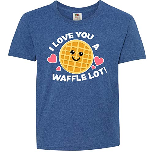 Inktastic 'I Love You a Waffle Lot' Cute Happy Waffle Design Youth T-Shirt - Perfect for Valentine's Day, Breakfast Dates & Family Matching Outfits