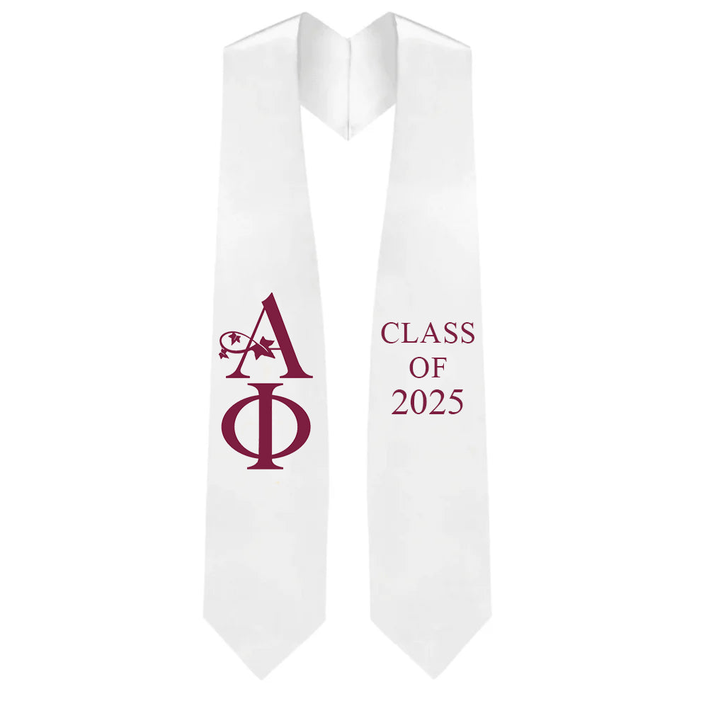 Alpha Phi Greek Lettered Stole with Year - Sorority Graduation Stole for Sisterhood Celebrations, Greek Life Events & Graduation Ceremonies
