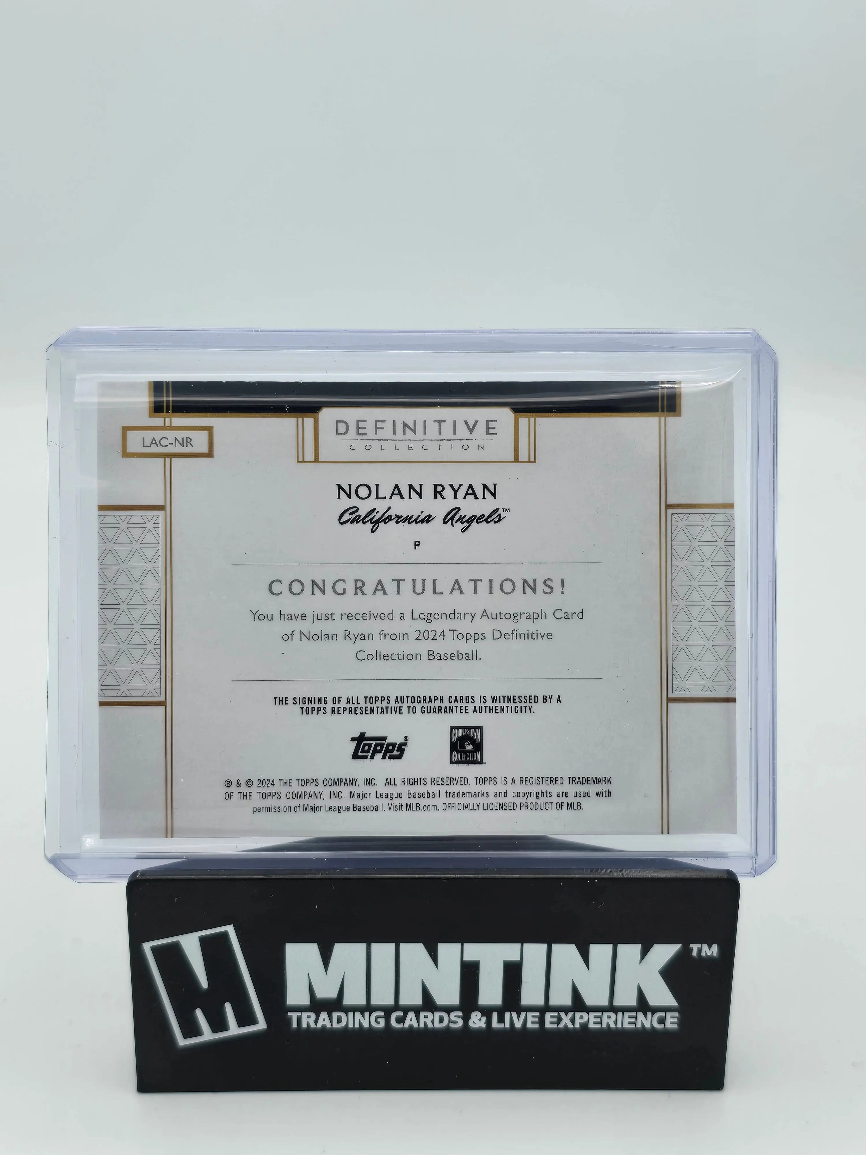 2024 Topps Definitive Baseball Nolan Ryan Legendary Autograph Card /25 - Rare Collectible for Baseball Fans & Sports Memorabilia Enthusiasts - Perfect for Display, Investment & Gifting