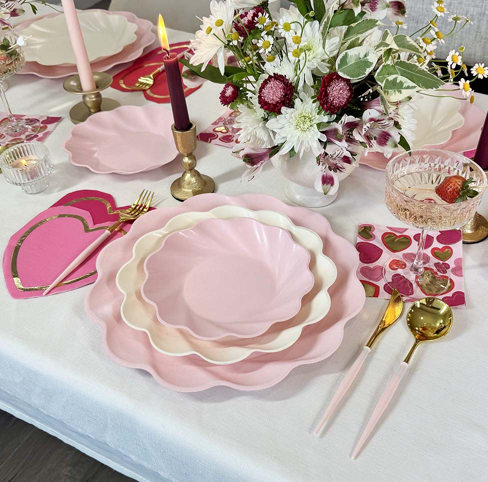 Elegant Forever Blushing Table Setting - Premium Dinnerware Set for Weddings, Parties & Special Occasions - Perfect for Romantic Dinners & Holiday Celebrations