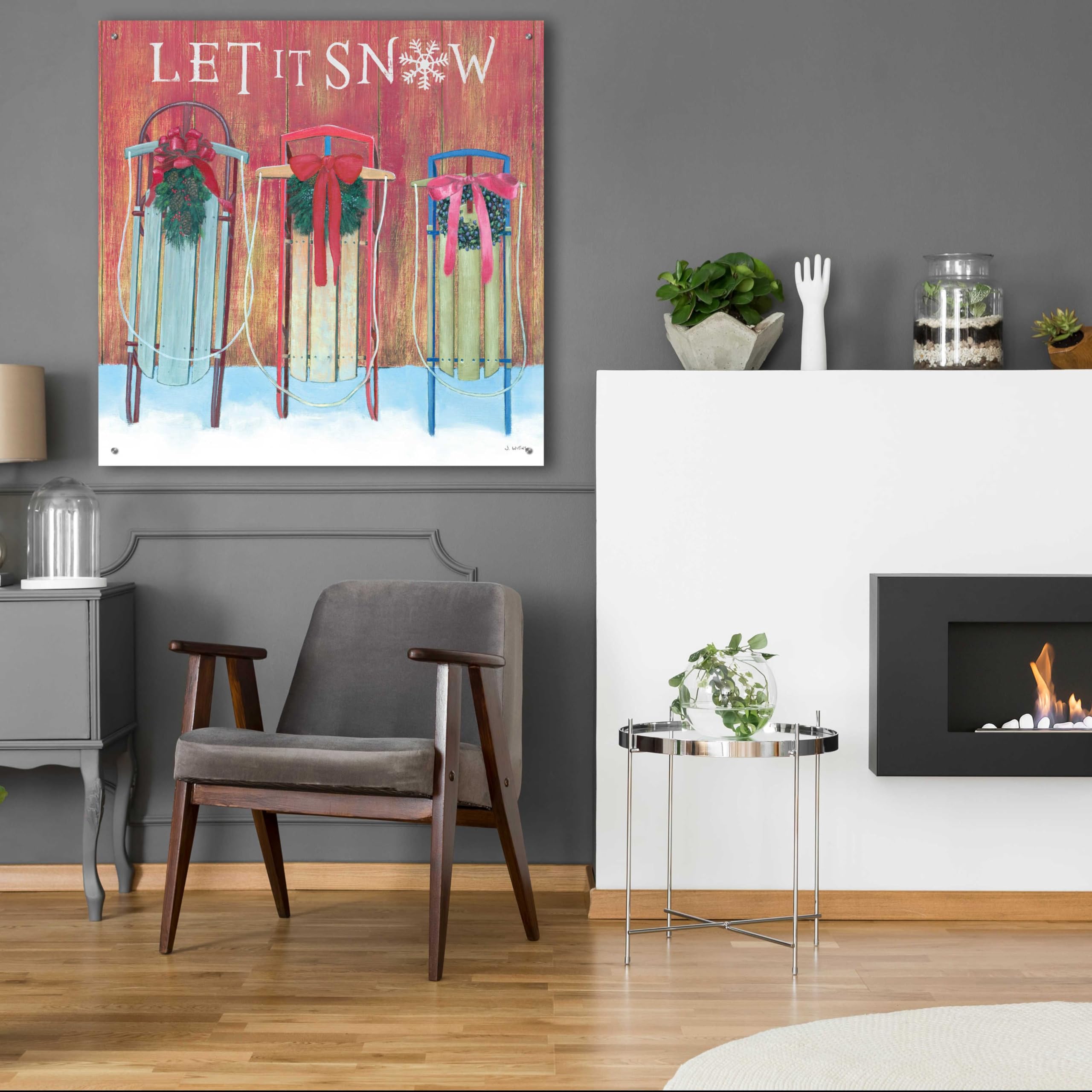 Epic Art 'Christmas Affinity IX' by James Wiens - 36x36 Inch Acrylic Glass Wall Art for Holiday Home Decor - Perfect for Living Room, Bedroom & Office Christmas Decoration