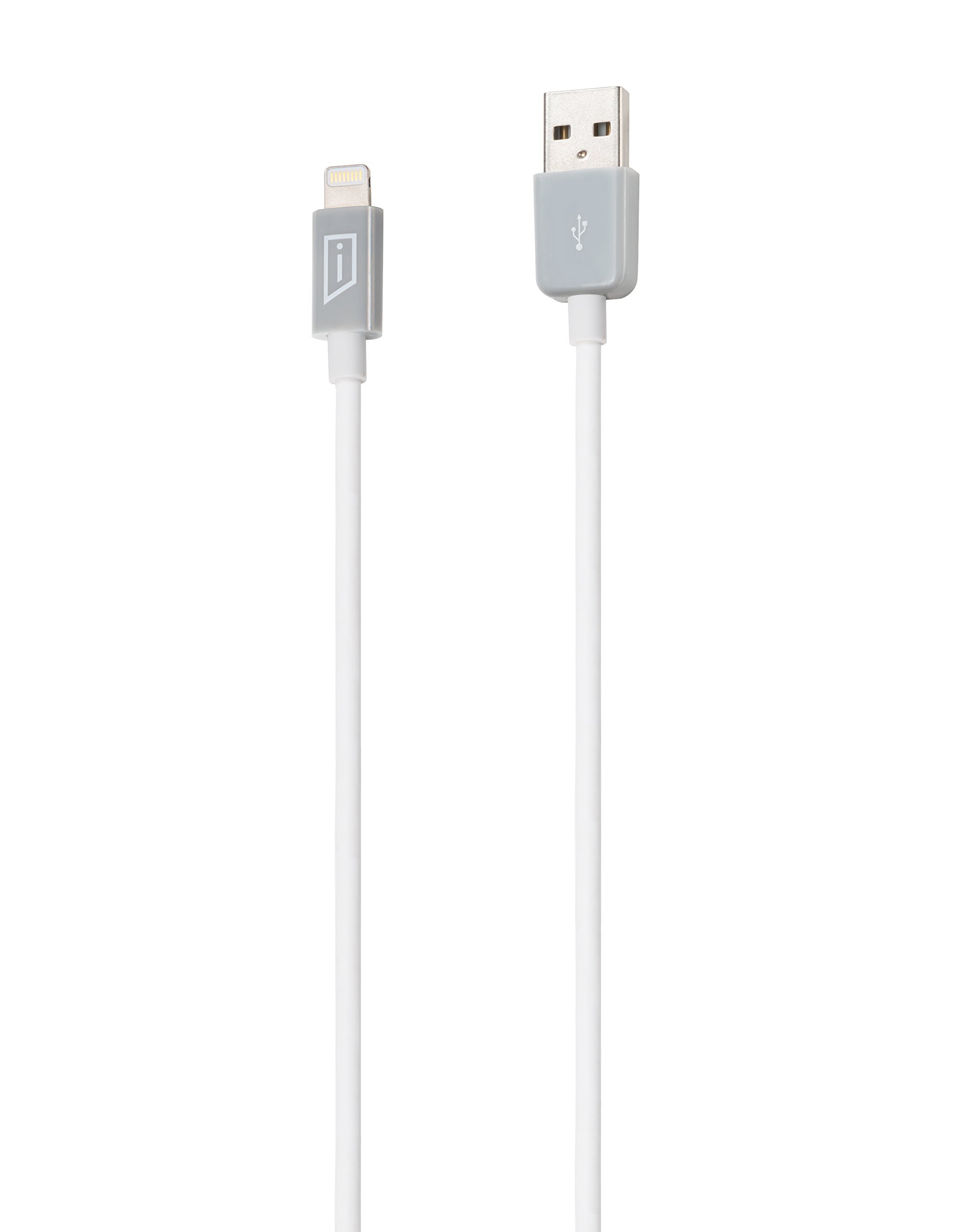 Premium iStore Lightning to USB Sync & Charge Cable - 6.5ft/2m Durable Fast Charging Cord for iPhone 14/13/12/11/X/8/7 - White & Gray (ACC96905CAI) - Perfect for Home, Office & Travel Charging