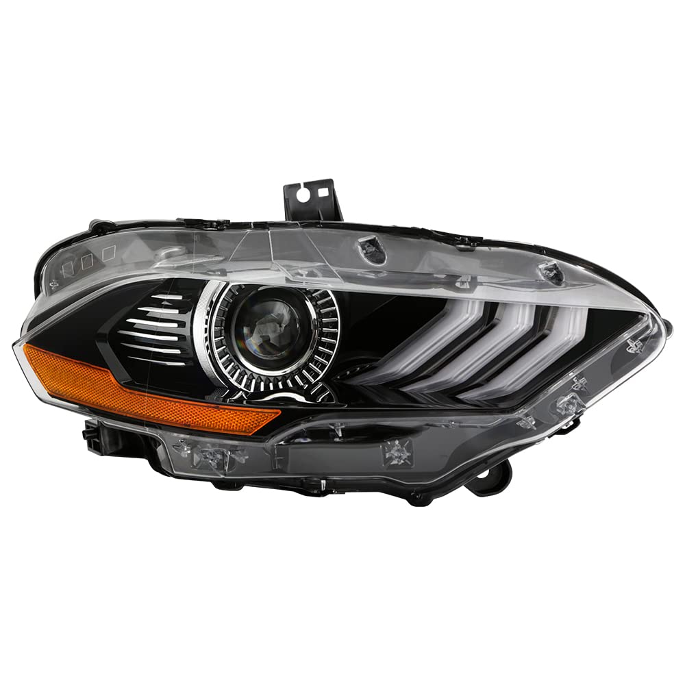 High-Performance LED Light Bar Tube Projector Headlights for 2018-2020 Ford Mustang (Passenger Side) – Durable Aftermarket Upgrade for Enhanced Night Driving & Off-Road Adventures