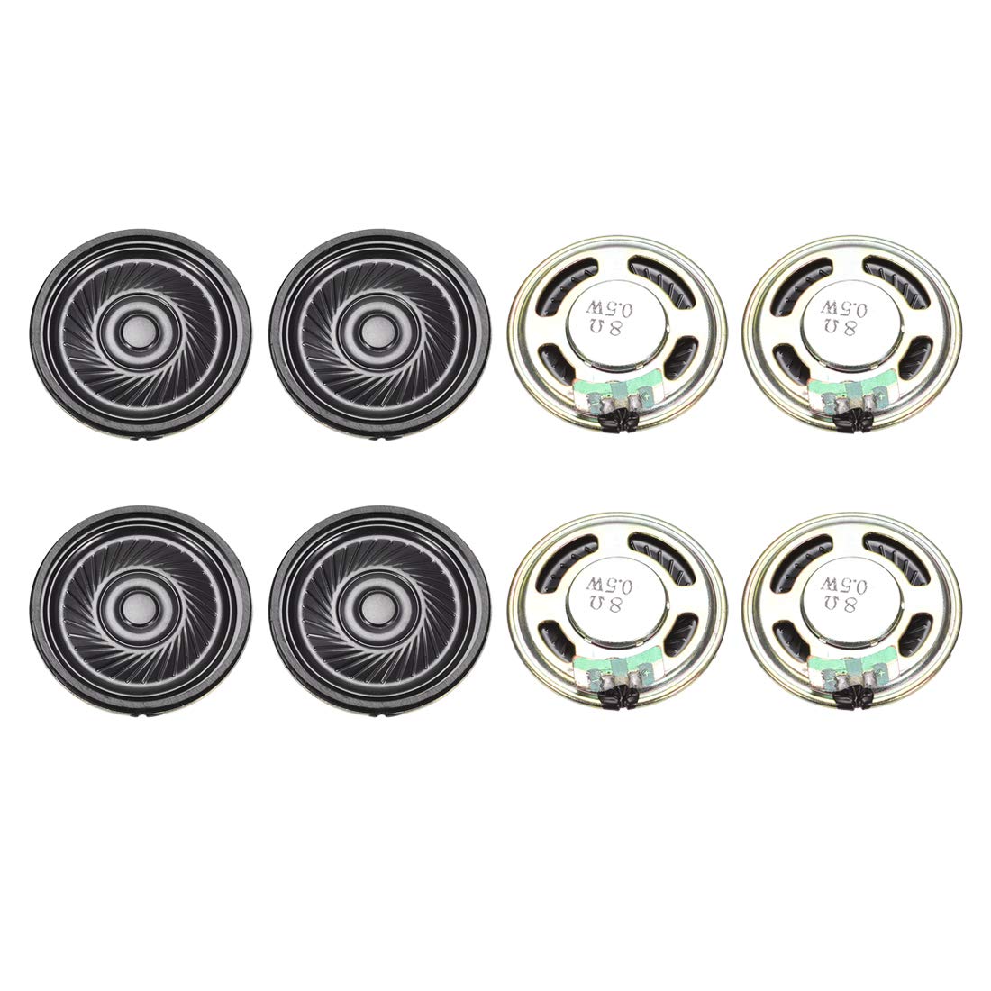 uxcell 0.5W 8 Ohm 36mm Round Magnetic Speaker - DIY Replacement Loudspeaker (8pcs) for Audio Projects, Guitar Amps & Electronics Repair
