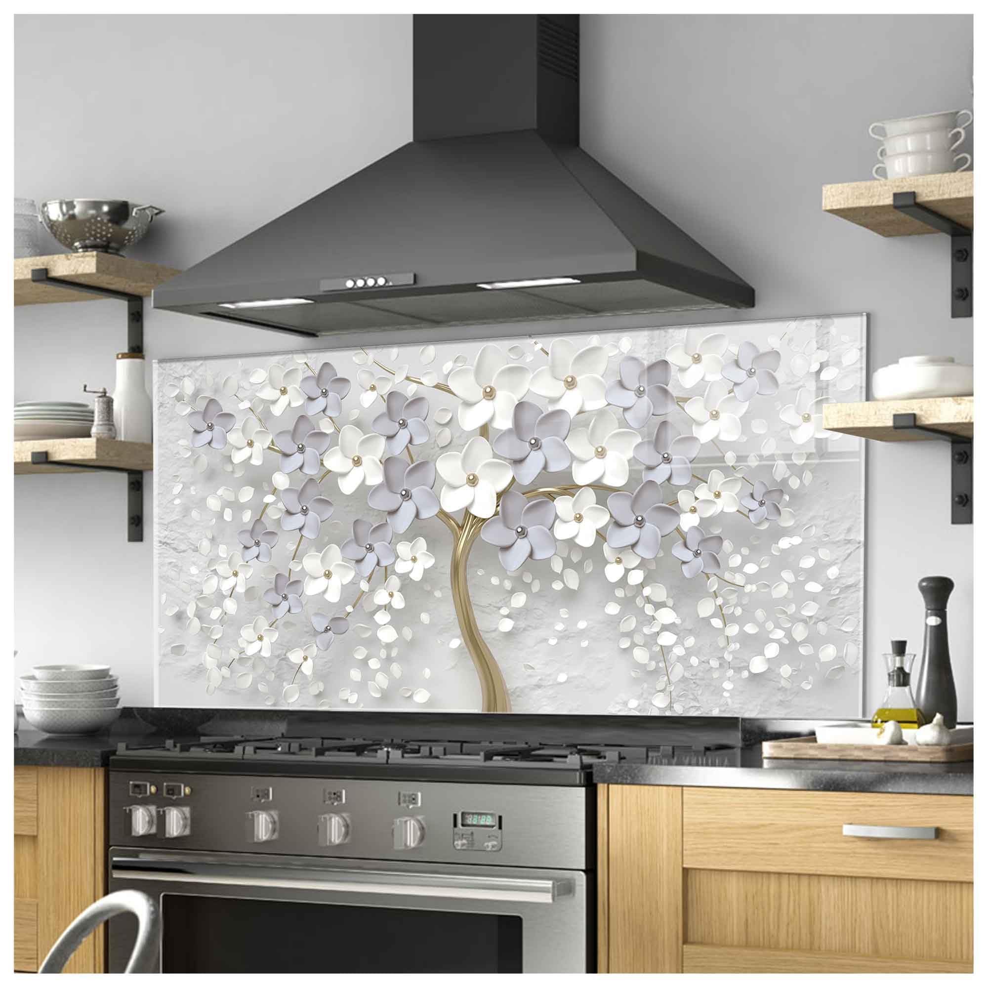 Tempered Glass Kitchen Backsplash - 36x30