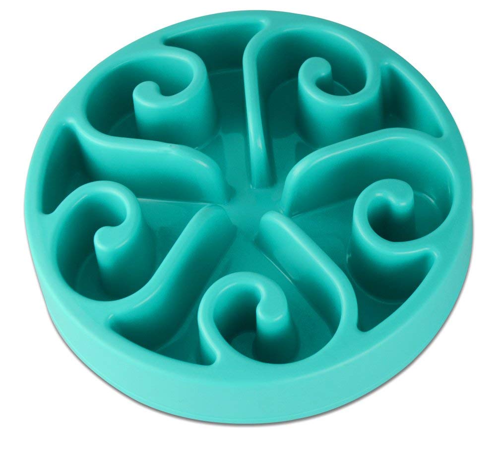 Slow Feed Interactive Dog Bowl for Small & Medium Dogs & Cats - Anti-Bloating Pet Dish (Blue) | Perfect for Fast Eaters & Mealtime Enrichment