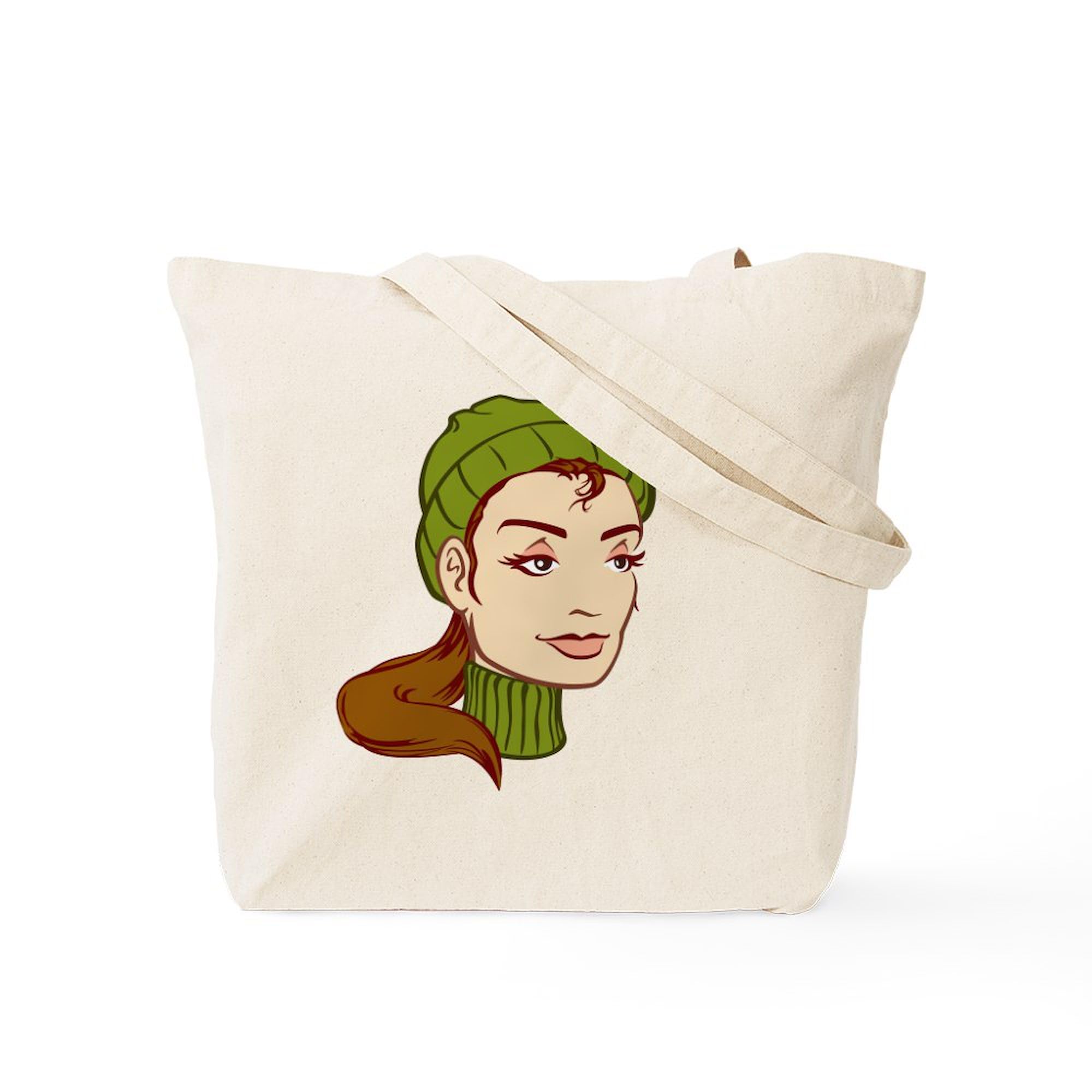 French Female Tote Bag - Natural Canvas Reusable Shopping Bag for Women | Eco-Friendly Grocery Bag, Beach Tote & Work Commute Accessory