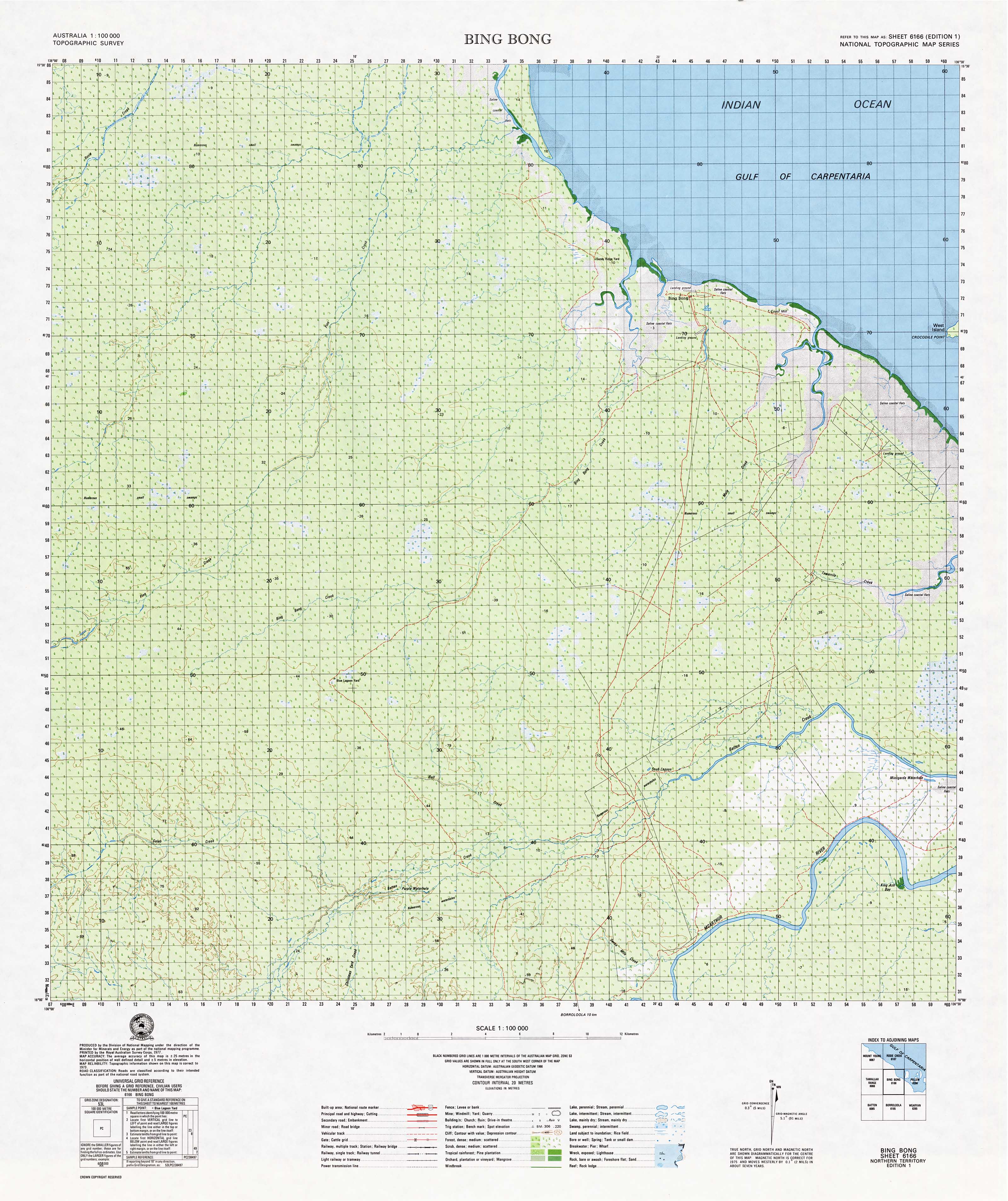6166 Bing Bong 1:100,000 Scale Topographic Map - Hiking, Camping & Outdoor Navigation for Adventurers
