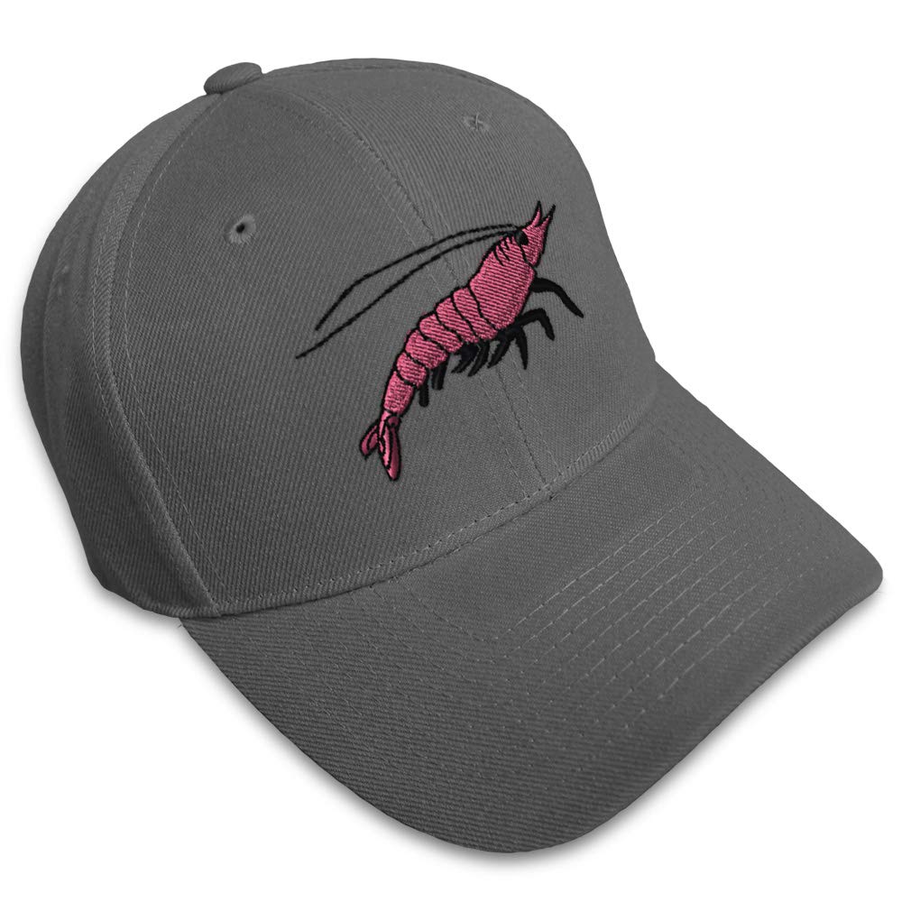 Stylish Baseball Cap with Shrimp Embroidery - Unisex Ocean Animal Design Hat for Men & Women | Perfect for Beach, Fishing, and Outdoor Activities