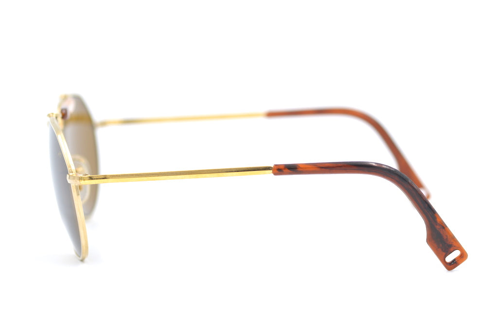 American Optical Skymaster Aviator Sunglasses - Classic Brown Tortoise Frame with Green Lenses - UV Protection for Driving, Outdoor Sports & Fashion